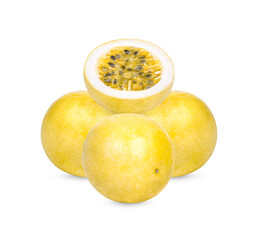 Passion fruit; Passiflora edulis isolated on transparent background. (.PNG)