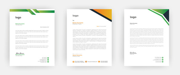 Professional creative letterhead template design 