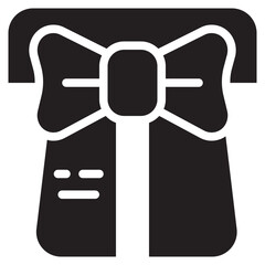 gift box give ribbon celebration happy solid glyph icon