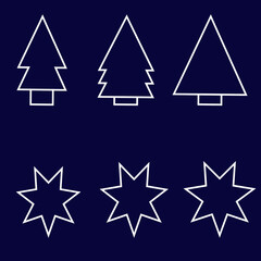different beautiful Christmas tree icons