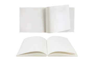 Blank open book isolated on white background with clipping path