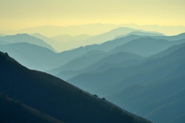 Obraz premium Beautiful mountains and sunset in Korea