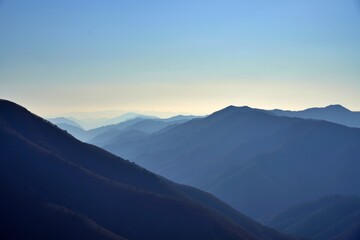 Beautiful mountains and sunset in Korea