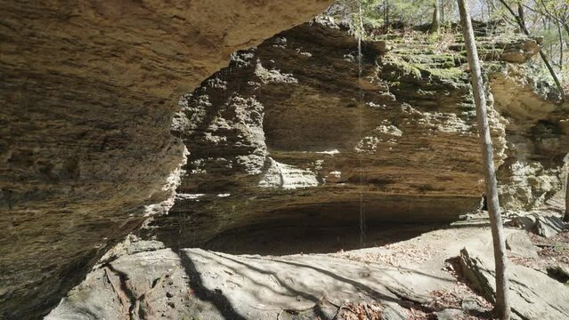 Moonshiners Cave and Waterfall Near Devil&rsquo;s Den State Park Arkansas USA