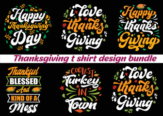 
Thanksgiving  colorful typography t shirt design use for print on demand,