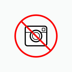 No Camera Icon . Documentation Prohibited Symbol - Vector. Sign and Symbol for Design, Presentation, Website or Apps Elements.       