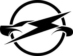 electric car rental logo design vector