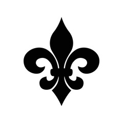 fleur de lis - heraldic icon vector design template in white background - obrazy, fototapety, plakaty