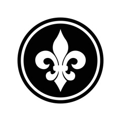 fleur de lis - heraldic icon vector design template in white background - obrazy, fototapety, plakaty