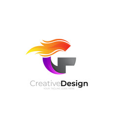 G logo, letter G logo and fire design combination, 3d style