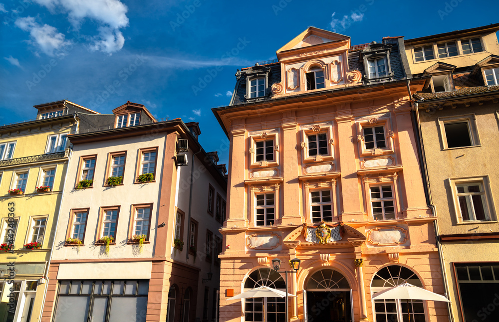 Poster traditional architecture of heidelberg in baden-wuerttemberg, germany