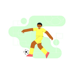 Fototapeta premium A soccer player kicks the ball