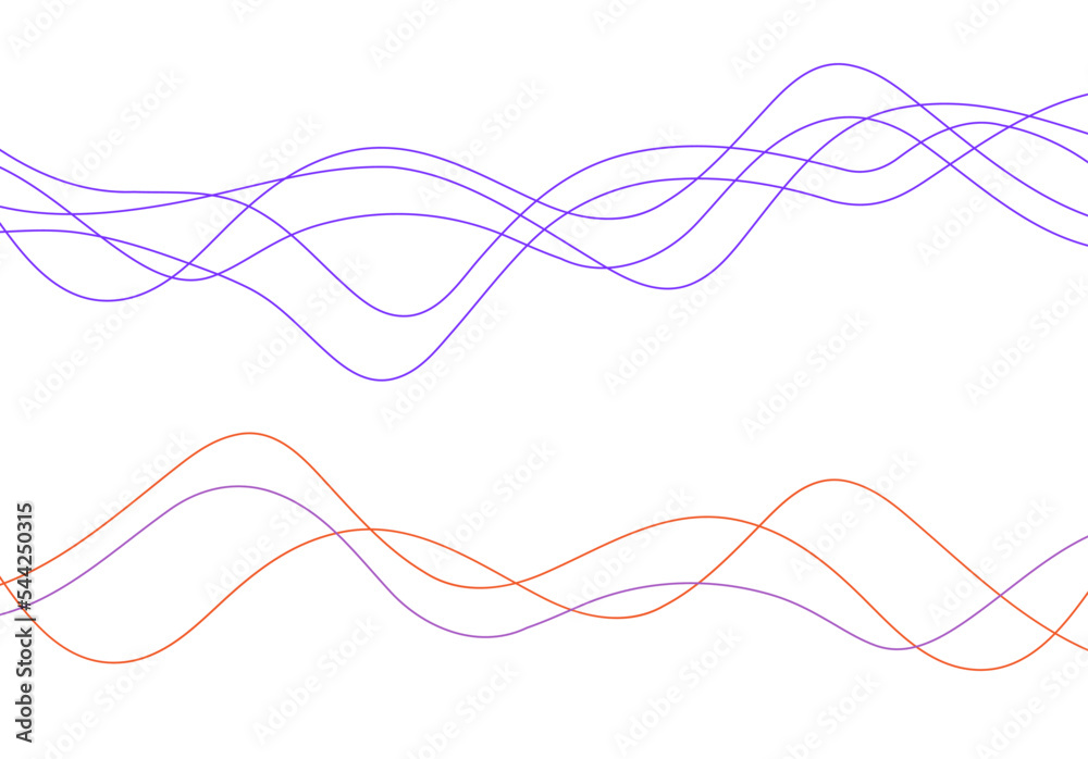 Poster lines curve waves as sound wavy pattern energy flow color vector design element or simple random thi