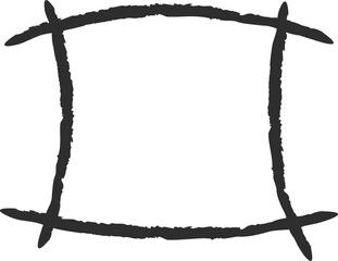 Chalk style square frame vector illustration. Hand drawn rectangle chalk borders for office presentation or school event design