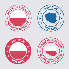made in Poland stamp set, made in Poland product labels