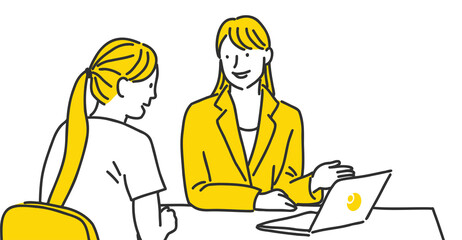 スタッフがお客様へご説明するイラスト