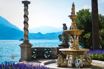 Famous luxury Villa Monastero with gorgeous lakefront garden and spectacular Lake Como view in Varenna, Province of Lecco, Italy.