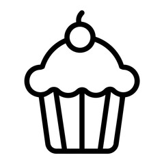 cupcake line icon