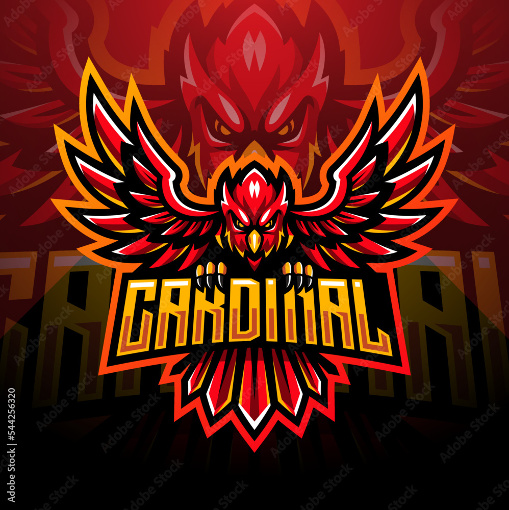 Sticker cardinal esport mascot logo design