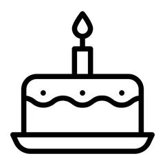 Fototapeta premium birthday cake line icon