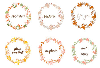 Set of isolated herbal frames 