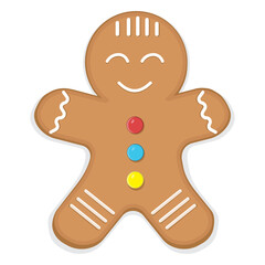 Obraz premium Christmas Gingerbread man, color Vector illustration.