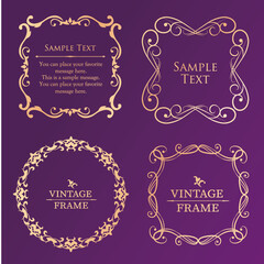 オシャレなフレーム。デザインテンプレート。ゴージャスな額のセット。