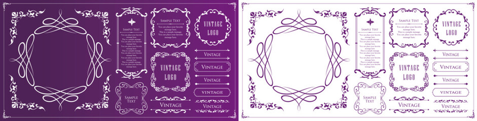 オシャレなフレーム。デザインテンプレート。ゴージャスな額のセット。