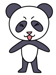 笑うパンダの全身イラスト
