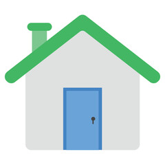 House Building Flat Illustration