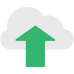 Cloud Upload Flat Illustration