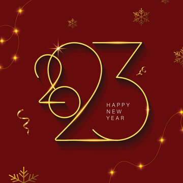 new year greeting with typography and festive elements