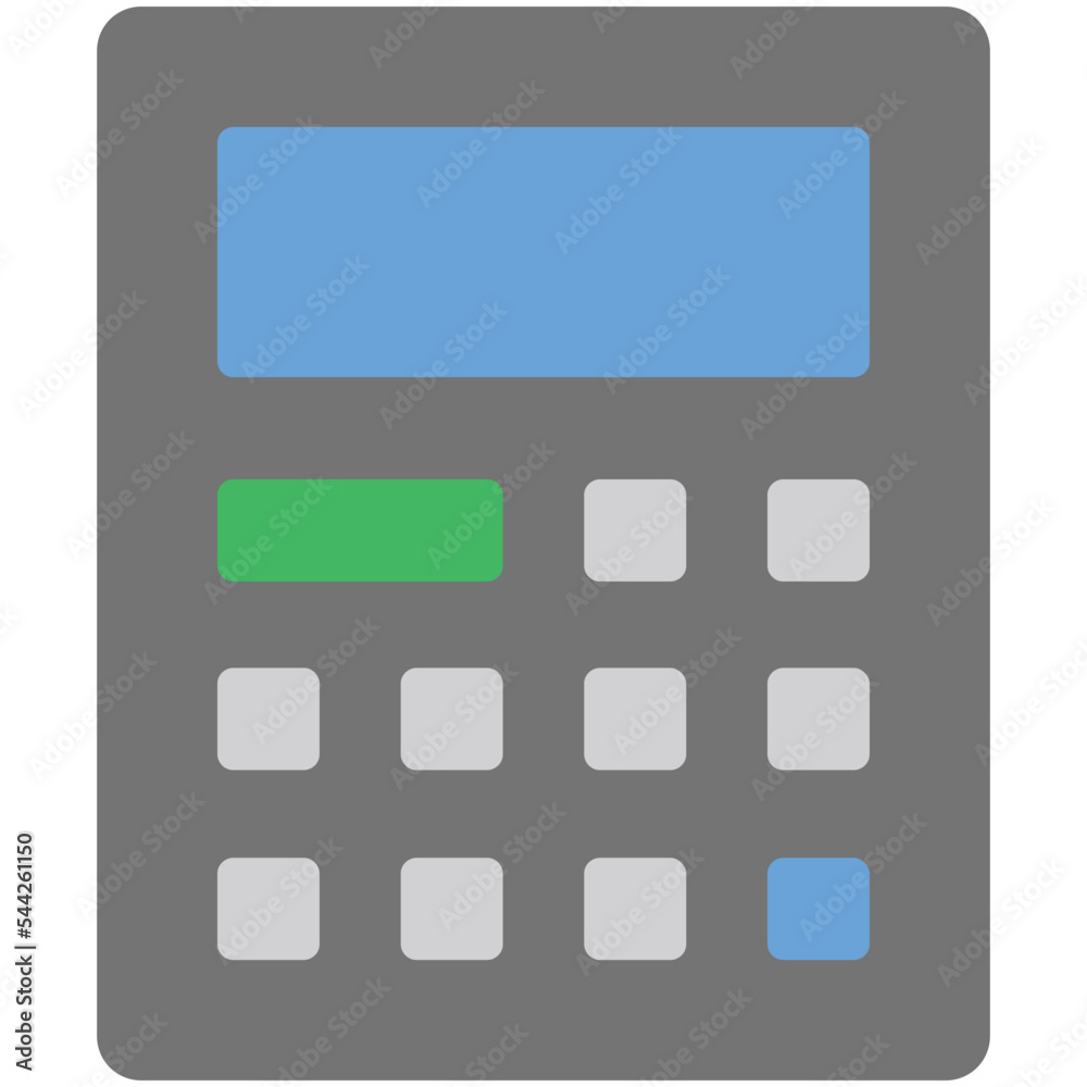 Sticker Calculator Flat Illustration