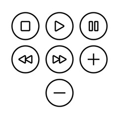 media player button outline icon vector