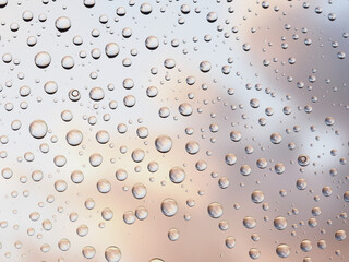 水滴と夕焼け空