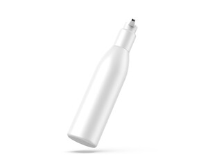 Blank Plastic Cosmetic Round Shape Lotion Bottle For Branding, 3d Render Illustration.