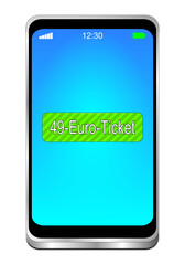 Smartphone with 49 Euro Ticket - 3D illustration