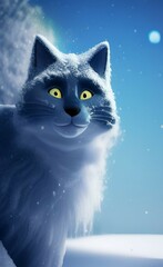 Fototapeta premium Cat and snow