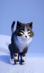 Obraz premium Cat and snow