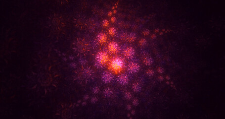 3D rendering abstract multicolor fractal light background