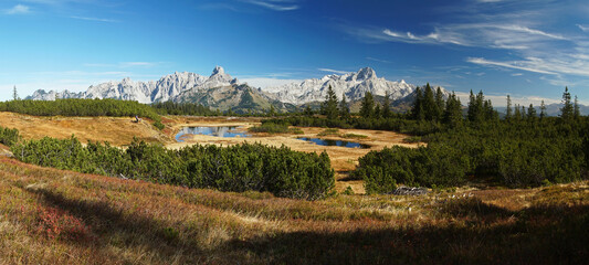 Aussicht vom Gerzkopf im Pongau auf die umliegenden Berggipfel