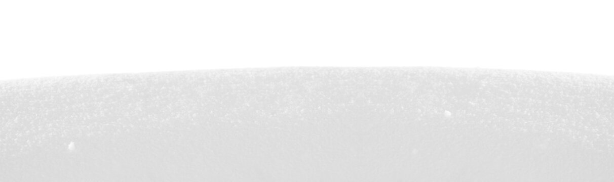Border of white snow isolated on white or transparent background