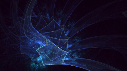 3D rendering abstract colorful fractal light background