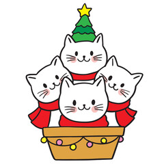 Christmas cartoon cute character vector.