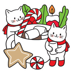 Christmas cartoon cute character vector.