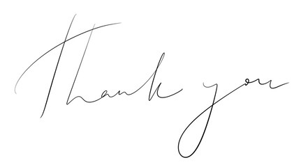 design element lettering beautiful handwriting in english thank you for cards invitations and covers printing on white background