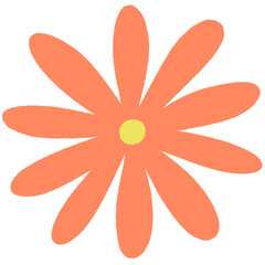 Orange Flower Petal Art Illustration