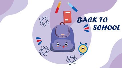 Back to school, school essentials in a bag