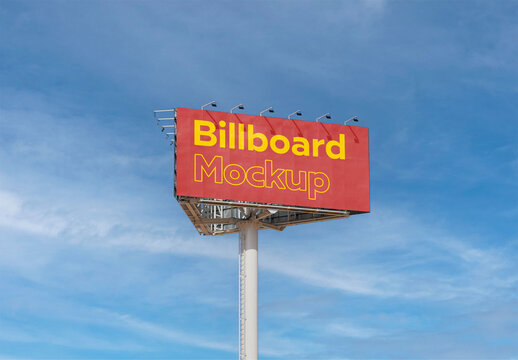 Horizontal Billboard Mockup in a Sunny and Bright Day