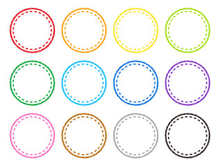クレヨン素材 円形のフレーム 12色セット
